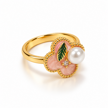 Rosalie Pearl Clover Ring