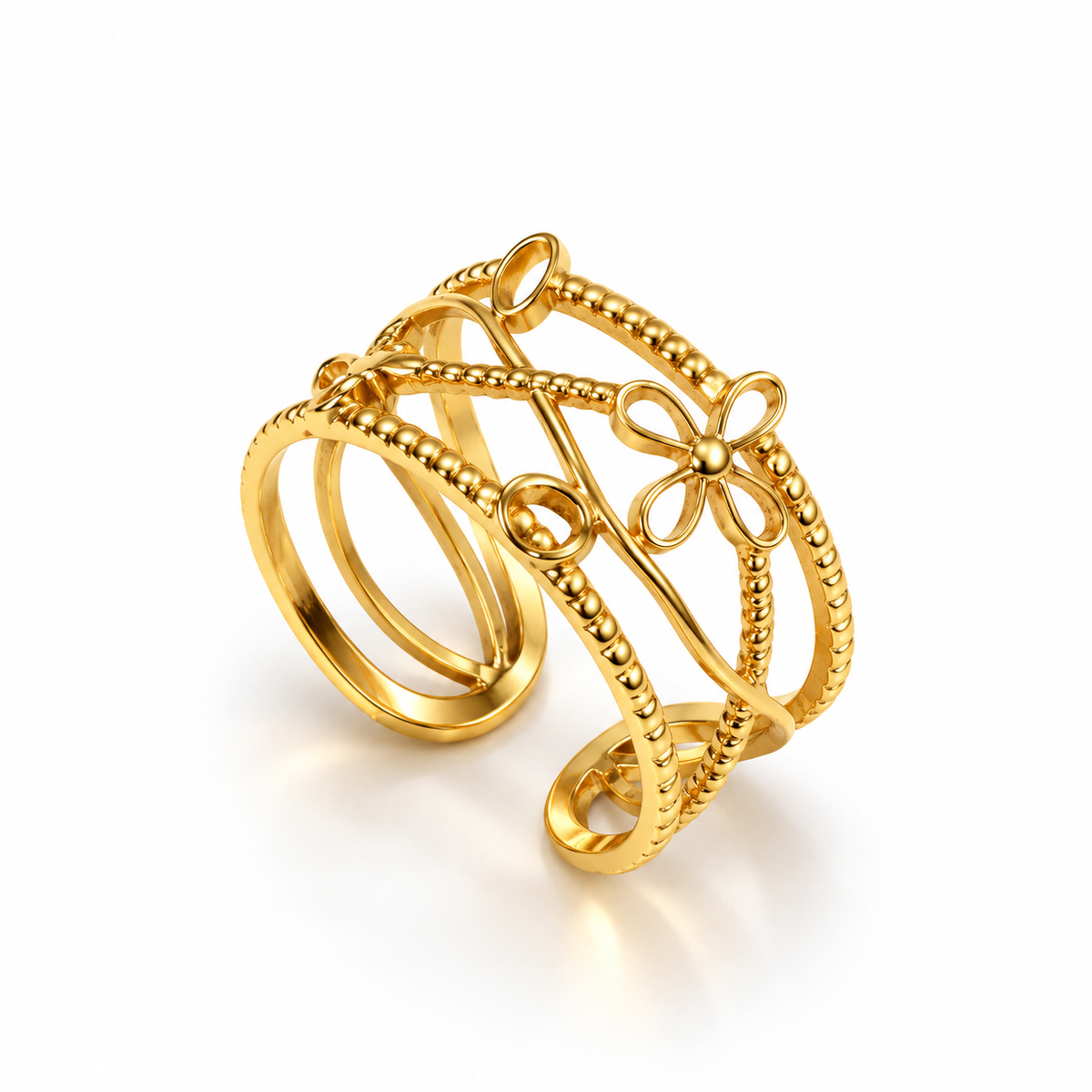 Elodie Gold Floral Ring