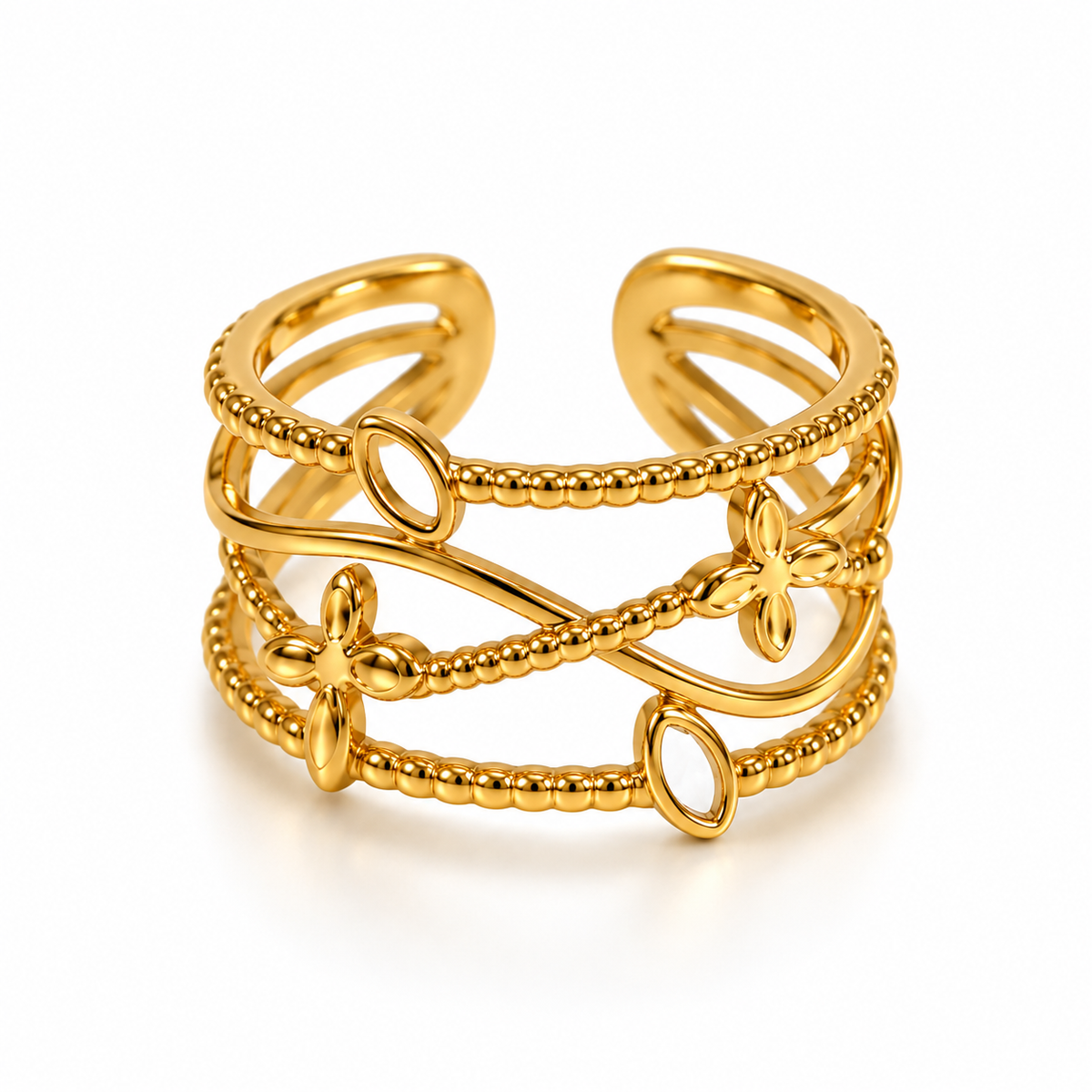 Elodie Gold Floral Ring