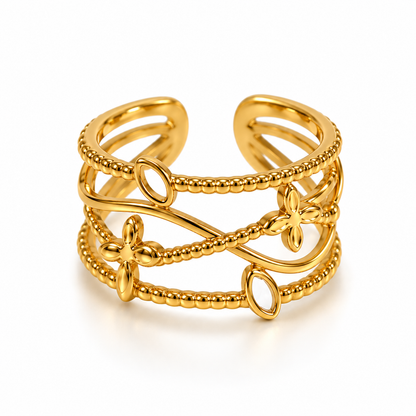 Elodie Gold Floral Ring