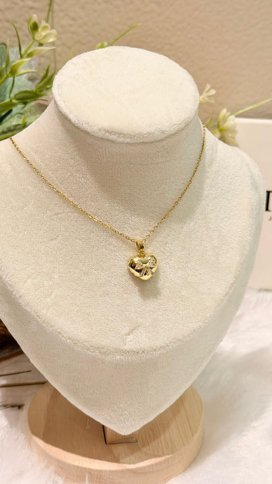 Crystal Bow Charm Necklace