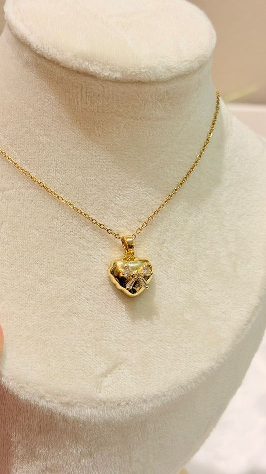 Crystal Bow Charm Necklace