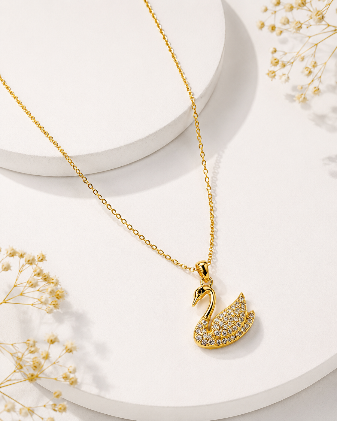 Celeste Crystal Swan Necklace