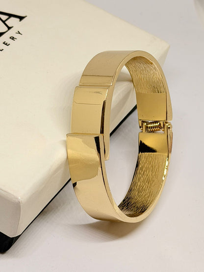 Gold Hinged Cuff Bracelet (Anti-Tarnish)