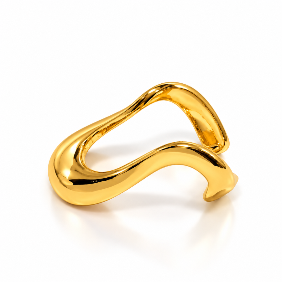 Aurea Gold Wave Statement Ring