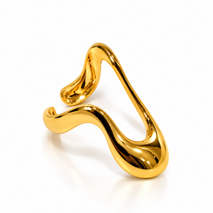 Aurea Gold Wave Statement Ring