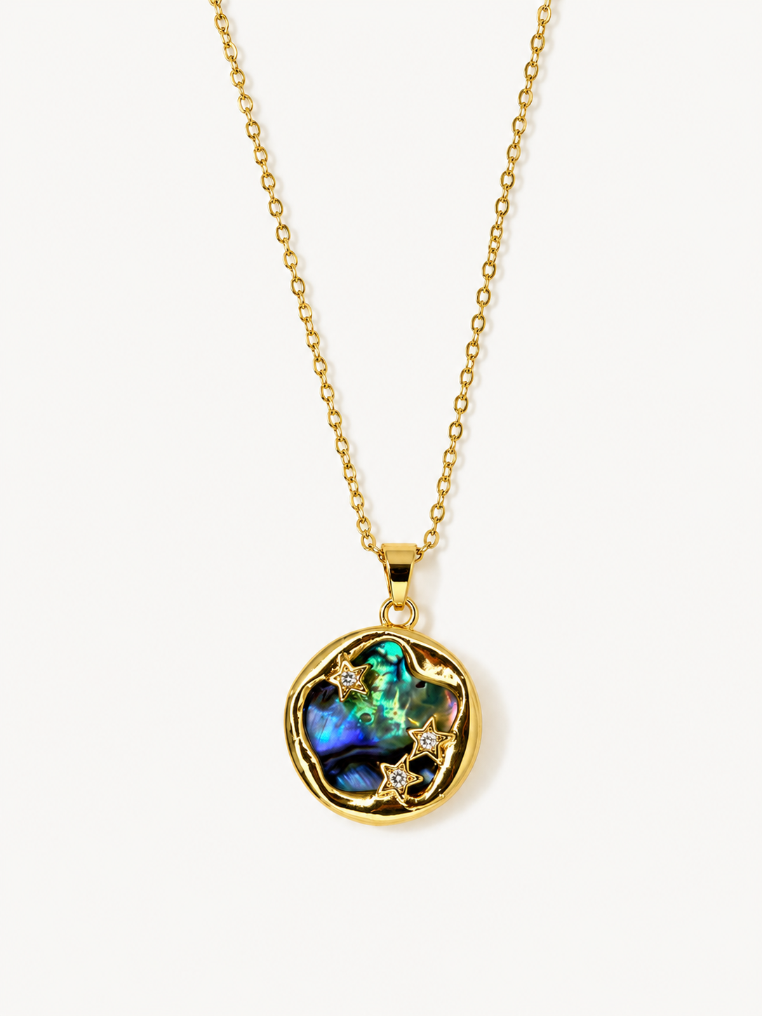 Ocean Resin Gold Pendant Necklace (Anti-Tarnish)