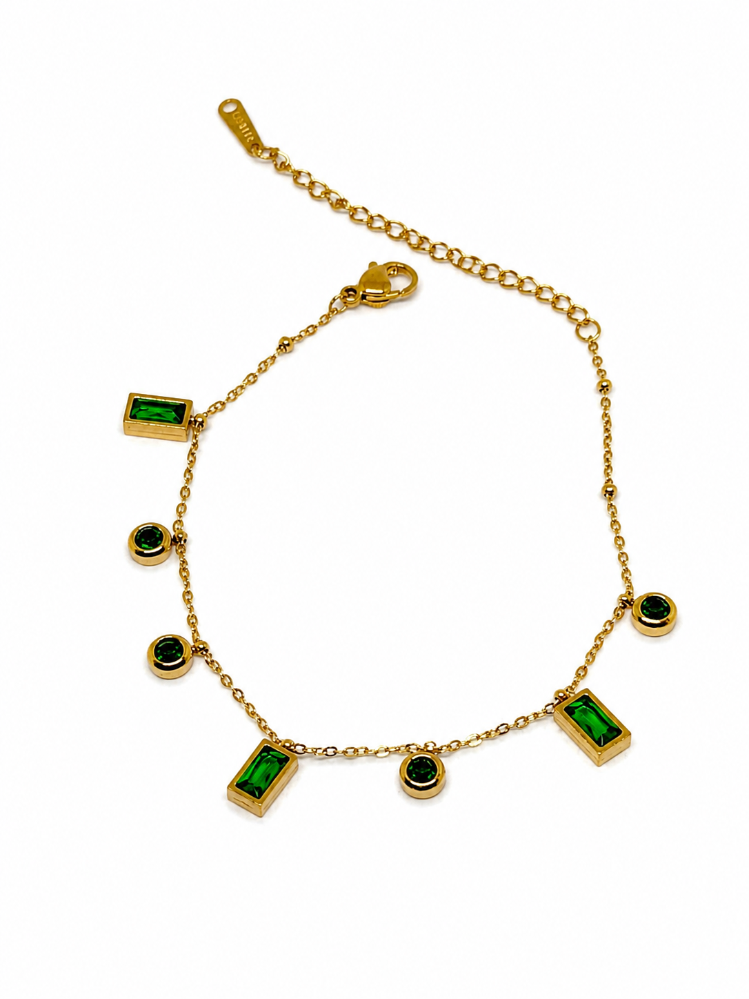 Emerald Charm Chain Bracelet