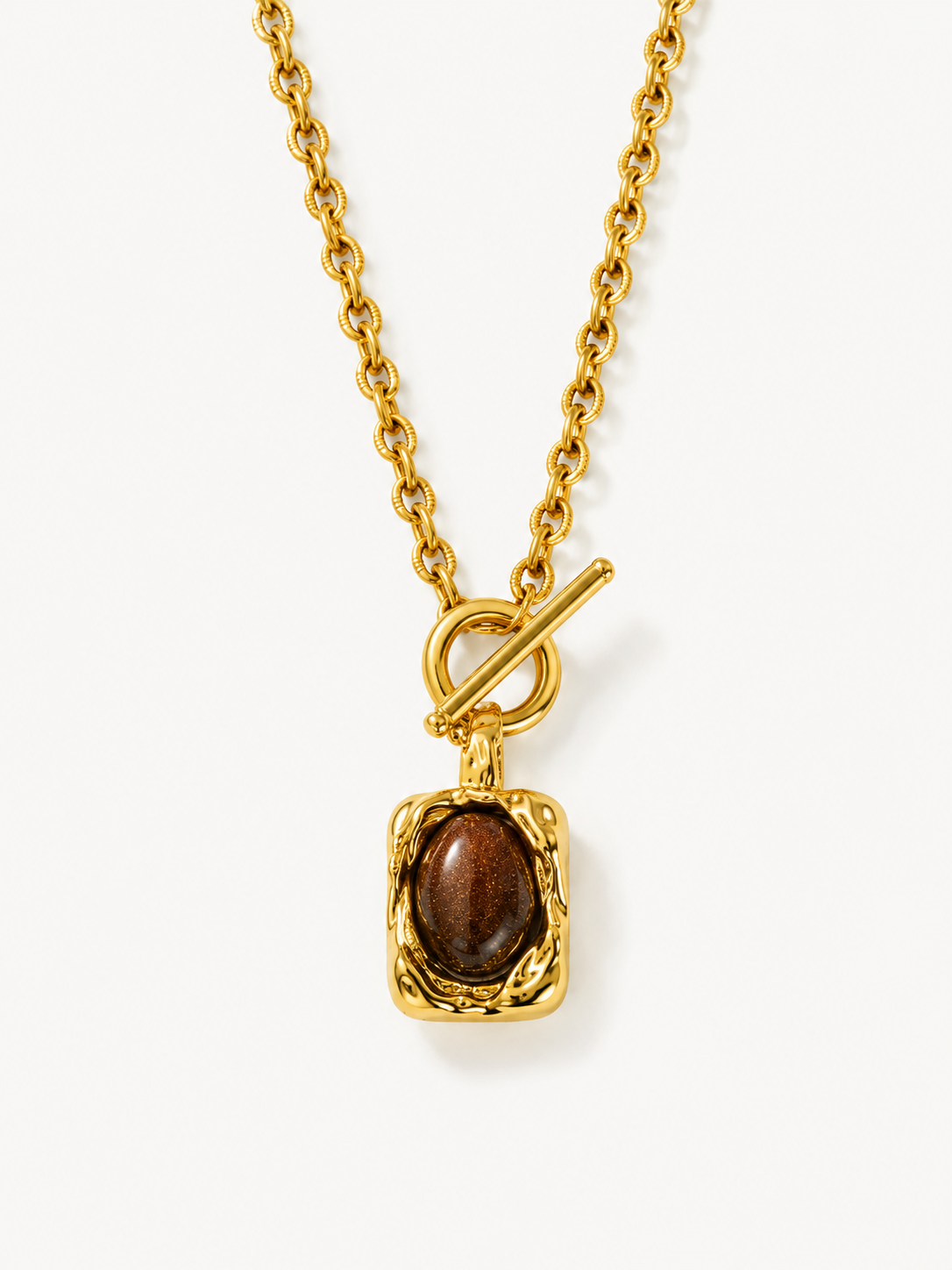 Midnight Stone Chunky Pendant Necklace