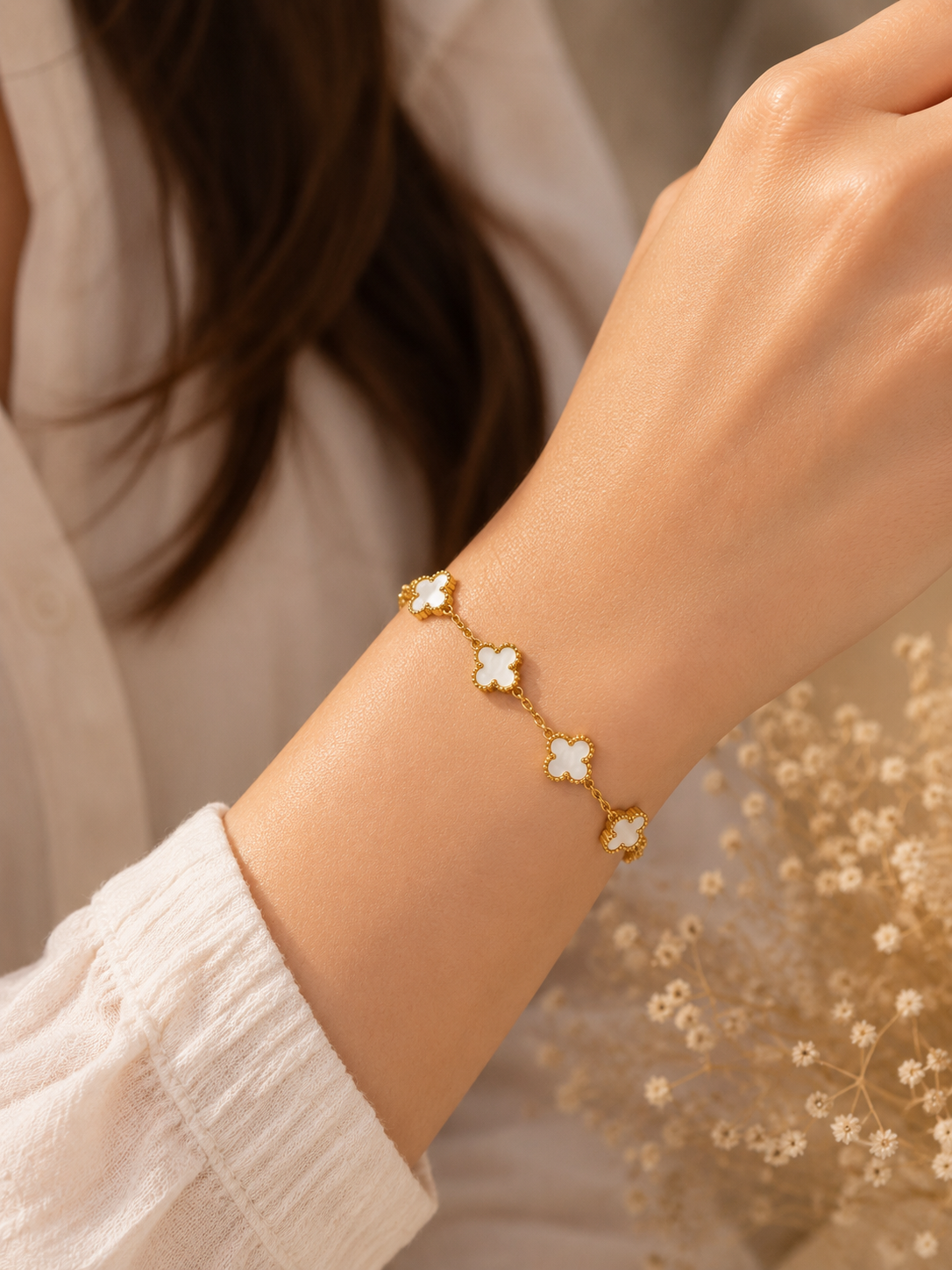 Ivory Clover Luxe Bracelet