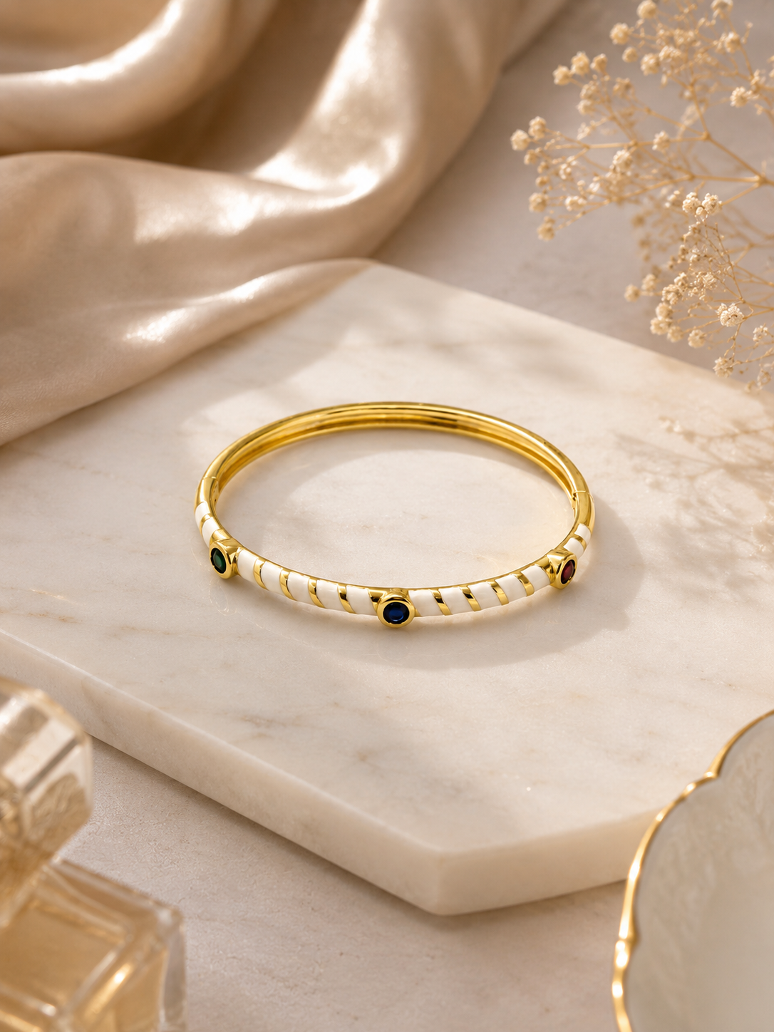 Celeste Enamel Crystal Bangle