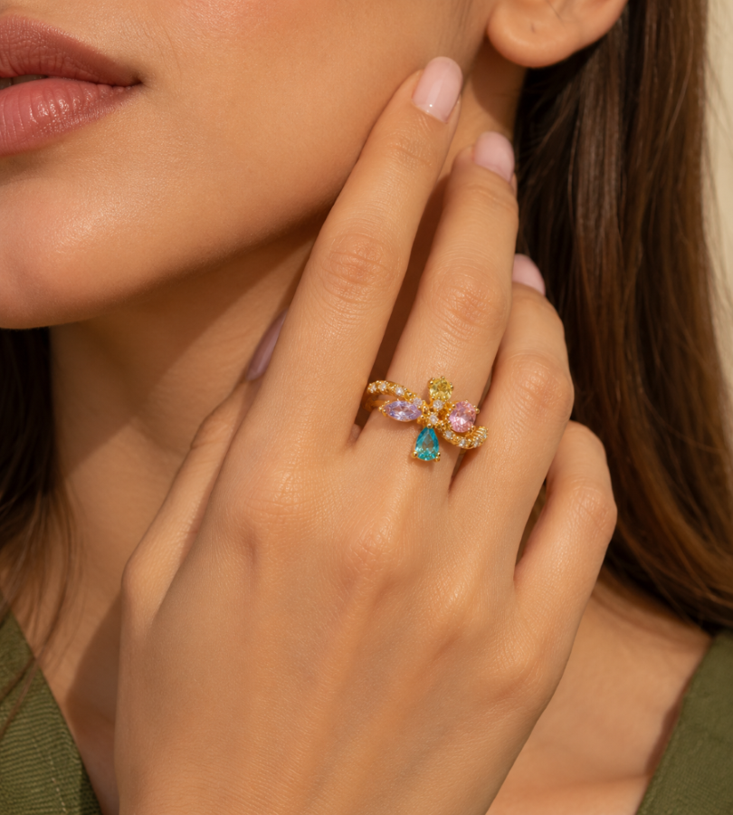 Pastel Crystal Ring