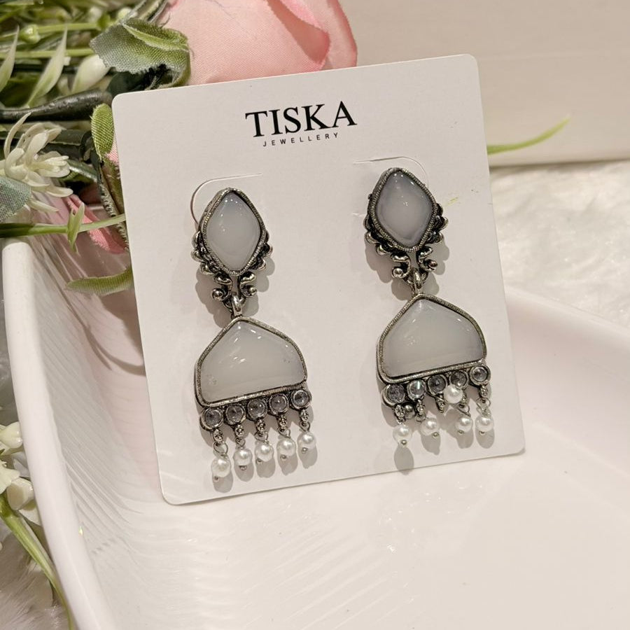 Noir Pearl Statement Drop Earrings