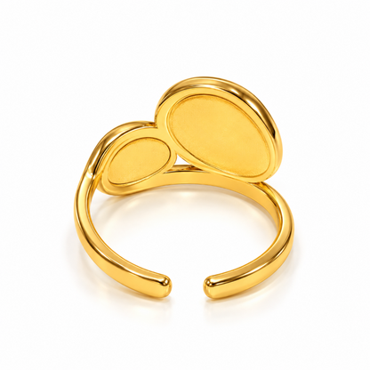 Emerald Amber Duo Ring