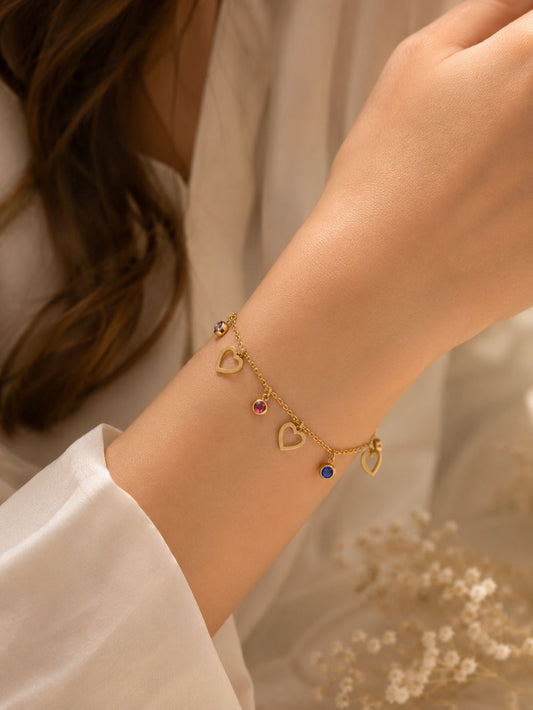 Dainty Heart Charm Bracelet