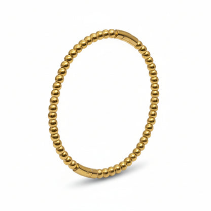 Golden Beaded Luxe Cuff Bracelet (Anti Tarnish)