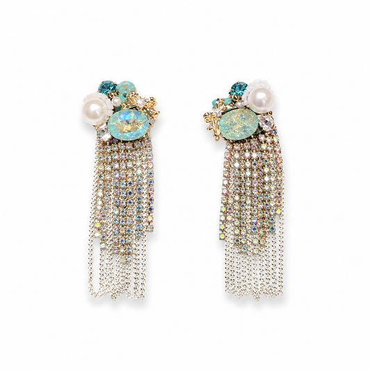Blue Luxe Tassel Drop Earrings