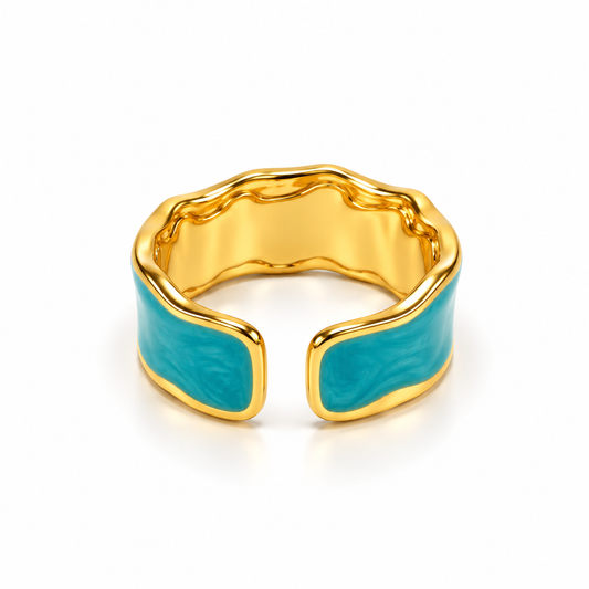 Turquoise Wave Band Ring