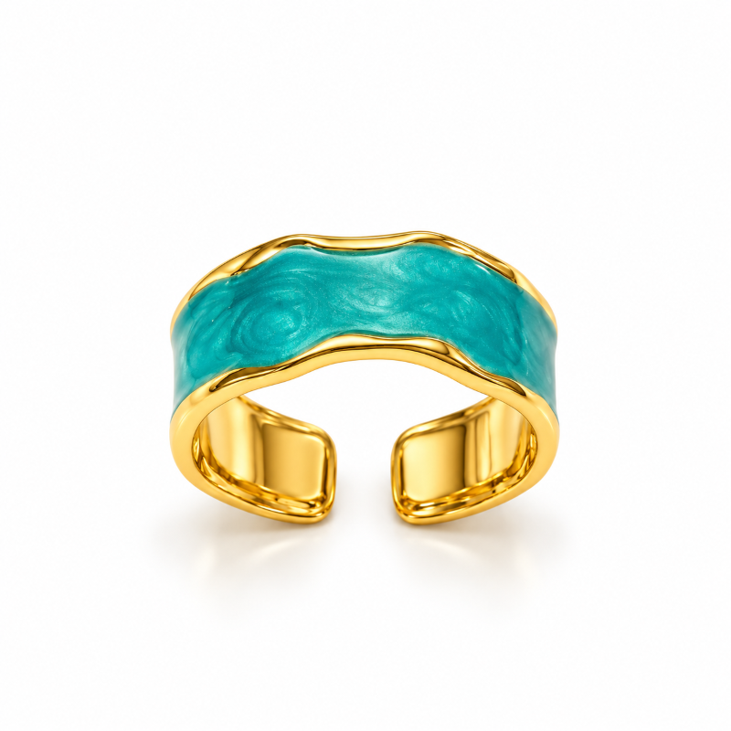 Turquoise Wave Band Ring