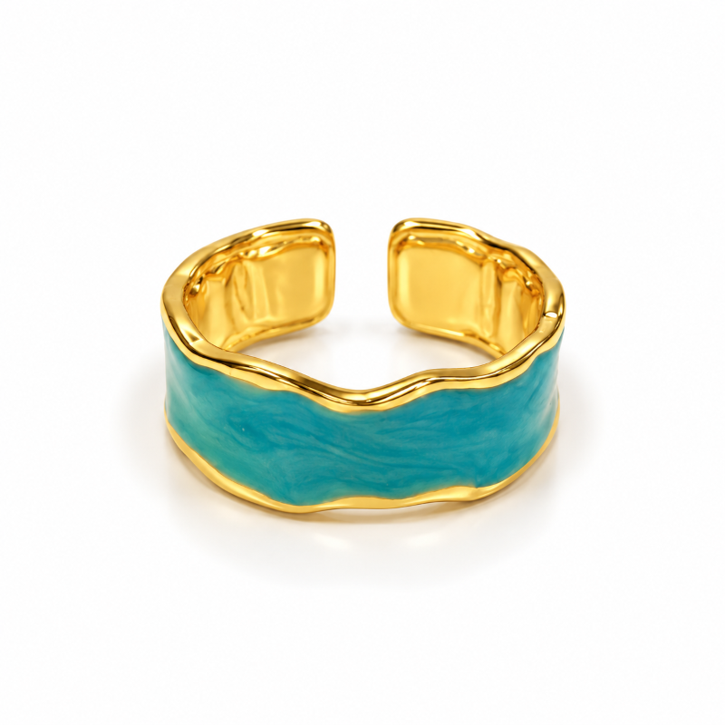 Turquoise Wave Band Ring
