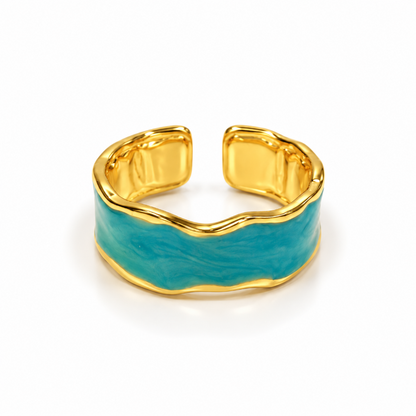 Turquoise Wave Band Ring