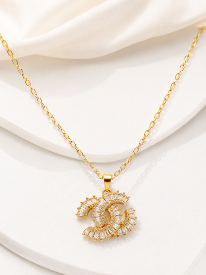 Celeste Crystal Swirl Necklace