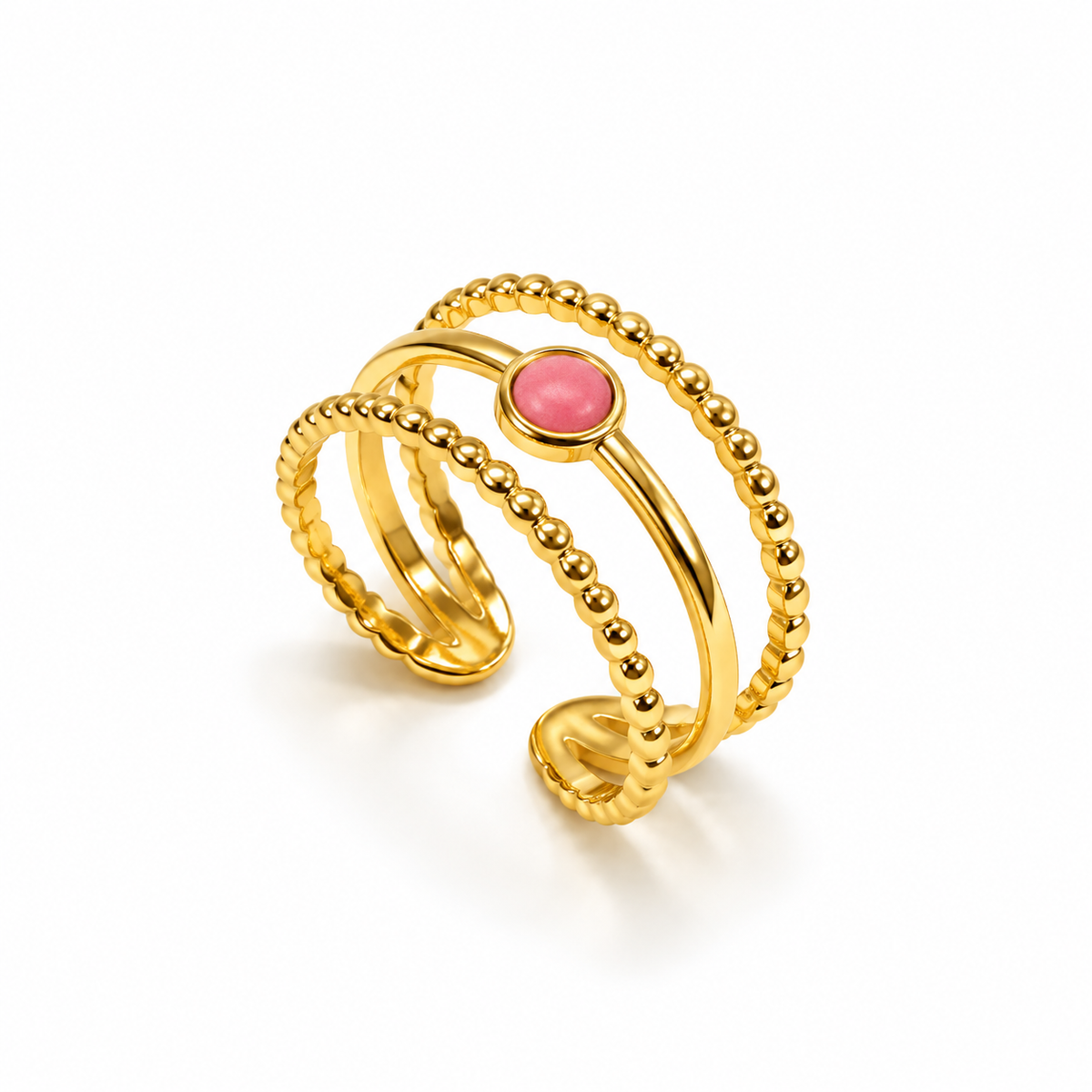 Blush Pink Triple Band Ring