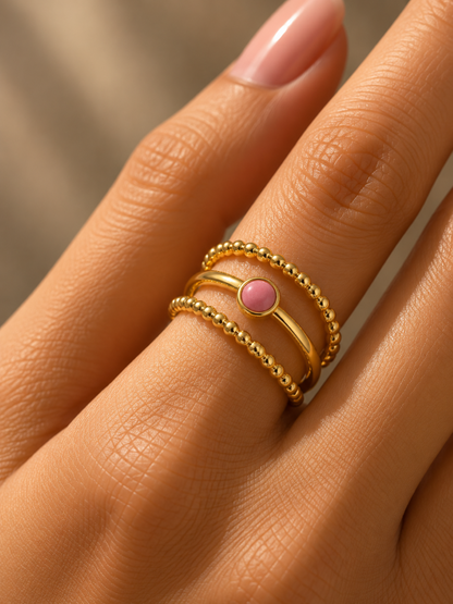 Blush Pink Triple Band Ring
