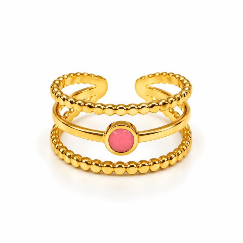 Blush Pink Triple Band Ring