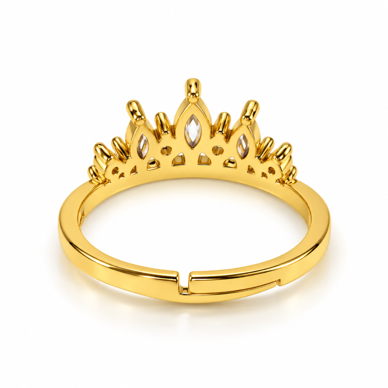 Crystal Crown Adjustable Ring