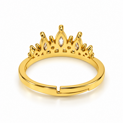 Crystal Crown Adjustable Ring