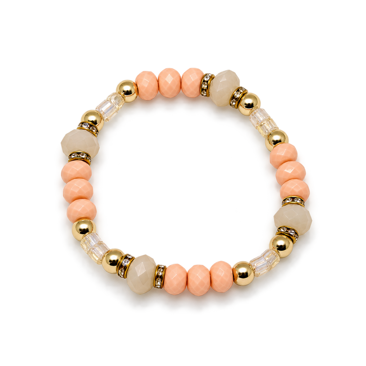 Blush Luxe Charm Bracelet Set (Set of 4) – Beaded Tassel Stack