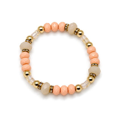 Blush Luxe Charm Bracelet Set (Set of 4) – Beaded Tassel Stack