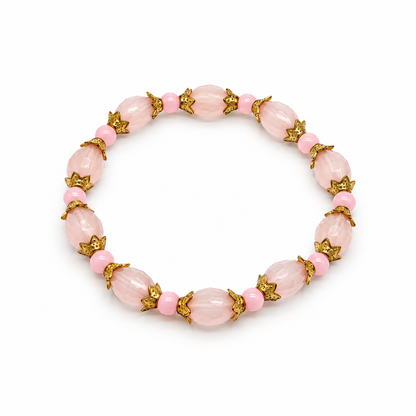 Blush Luxe Charm Bracelet Set (Set of 4) – Beaded Tassel Stack