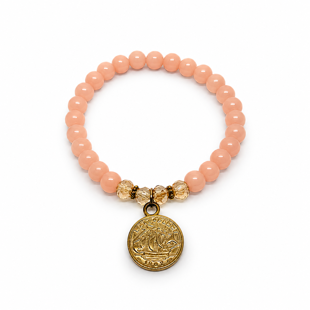Blush Luxe Charm Bracelet Set (Set of 4) – Beaded Tassel Stack