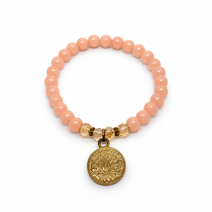 Blush Luxe Charm Bracelet Set (Set of 4) – Beaded Tassel Stack