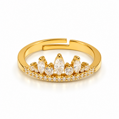 Crystal Crown Adjustable Ring