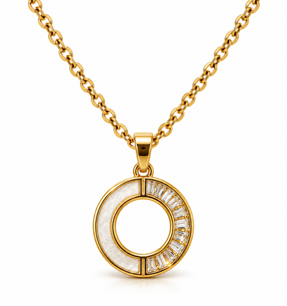 Crystal Circle Pendant Necklace