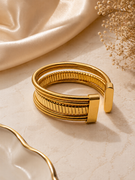 Aurora Coil Luxe Cuff Bracelet
