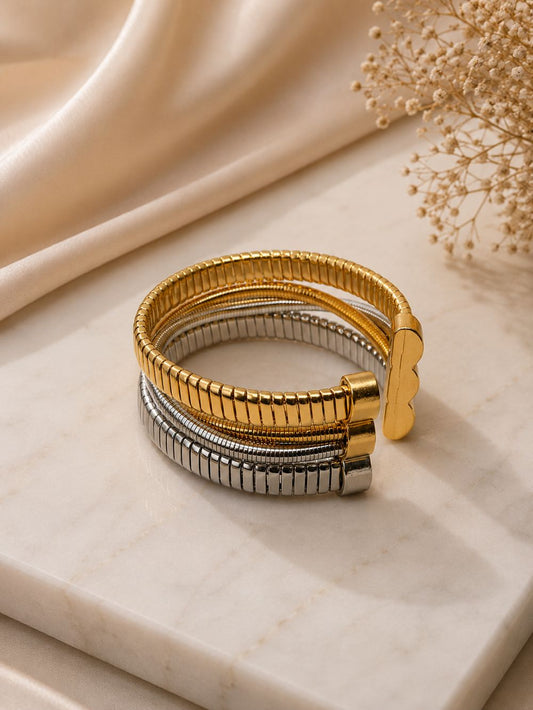 Aurora Duo Coil Luxe Cuff Bracelet