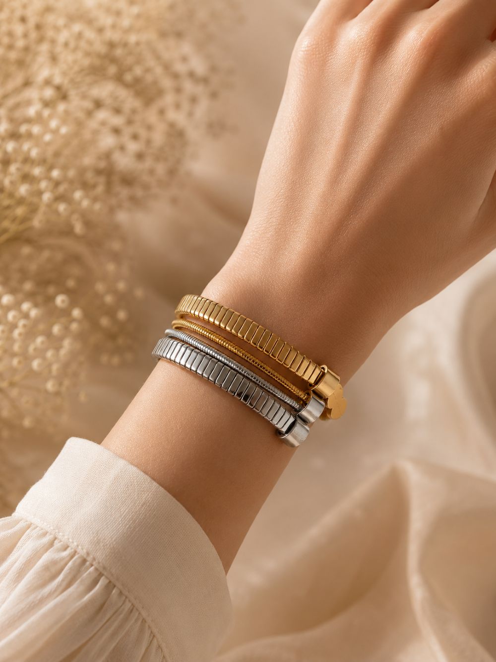 Aurora Duo Coil Luxe Cuff Bracelet
