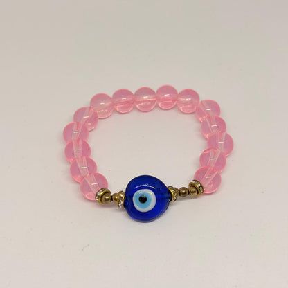 Pink Evil Eye Charm Bracelet (Set of 4)