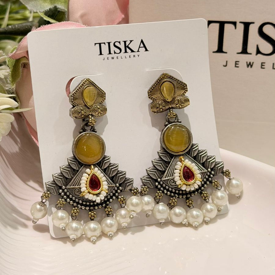 Vintage Pearl Drop Statement Earrings