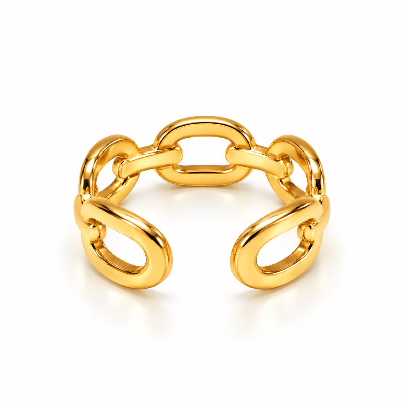 Golden Link Chain Ring
