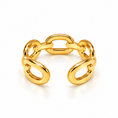 Golden Link Chain Ring