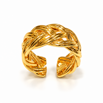 Golden Woven Statement Ring