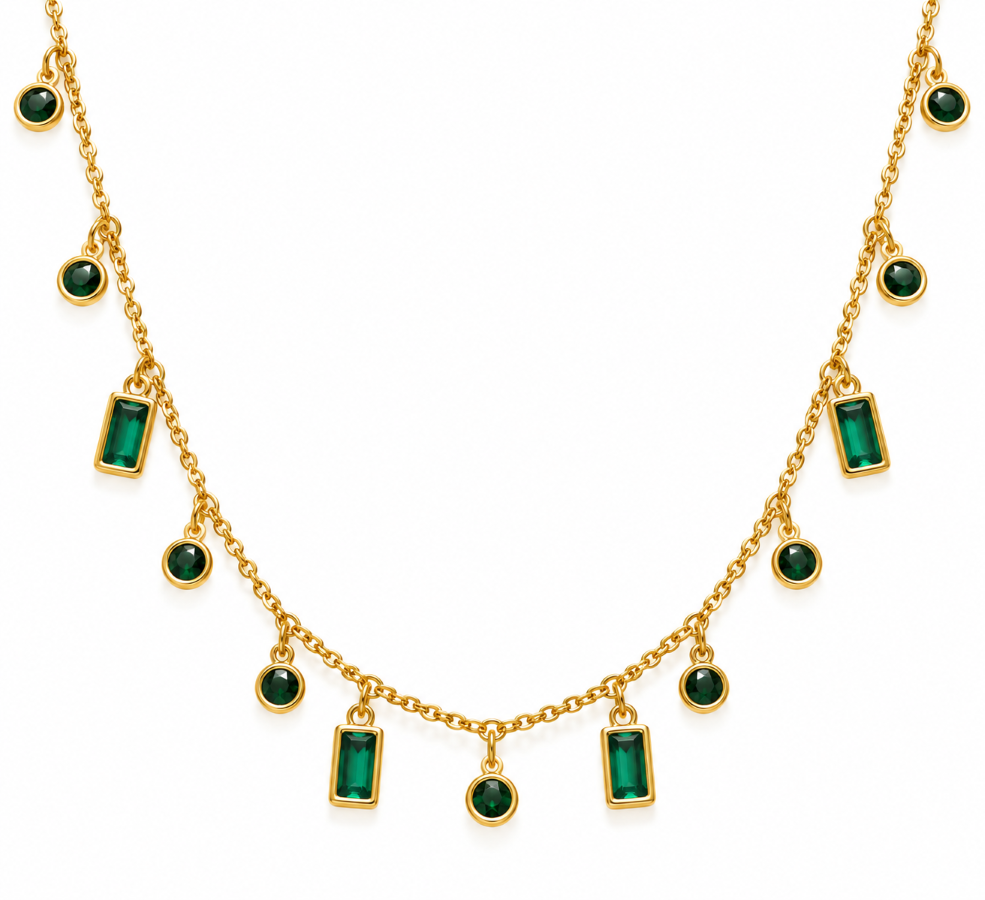 Emerald Green Charm Necklace