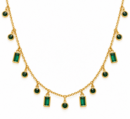 Emerald Green Charm Necklace
