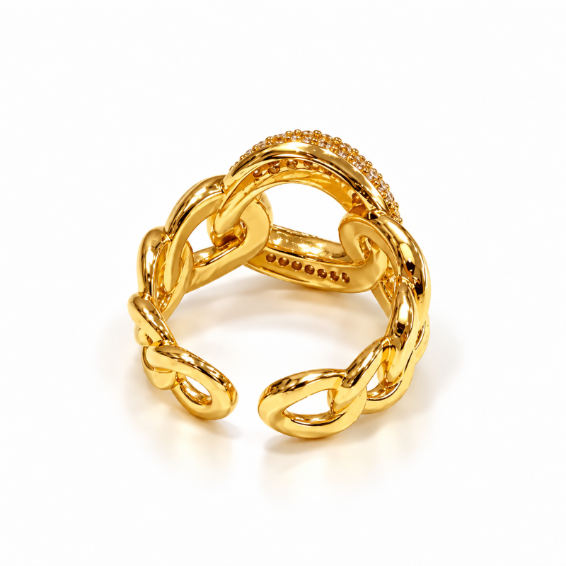 Crystal Link Statement Ring