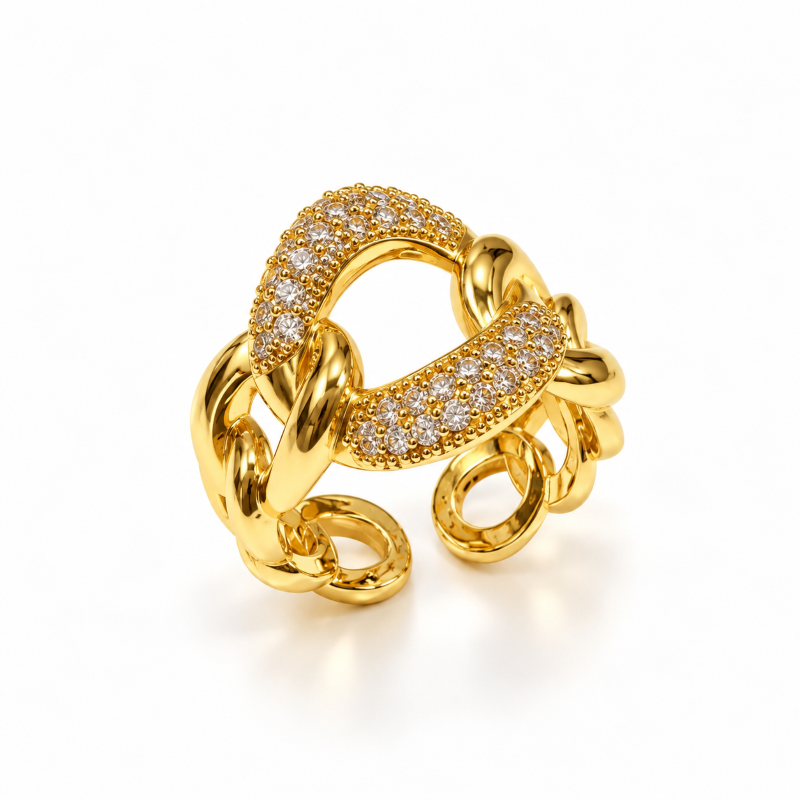 Crystal Link Statement Ring